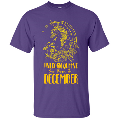 December Unicorn T-shirt Unicorn Queens Are Born In December Purple