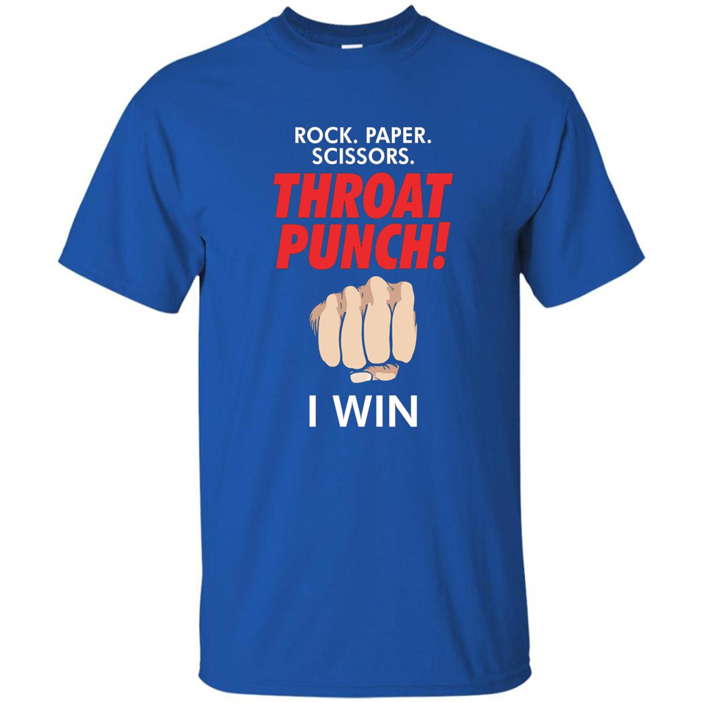 Rock Paper Scissors Throat Punch Funny I Win T-shirt Royal