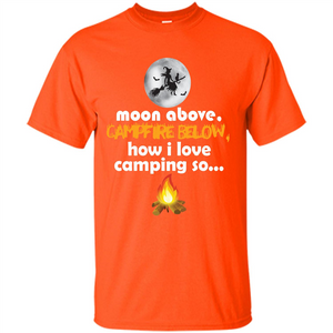 Halloween T-shirt Moon Above Campfire Below T-shirt