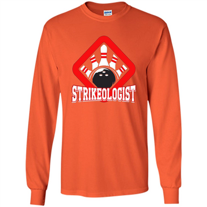 Strikeologist Bowling T-shirt For Bowling Lover Orange