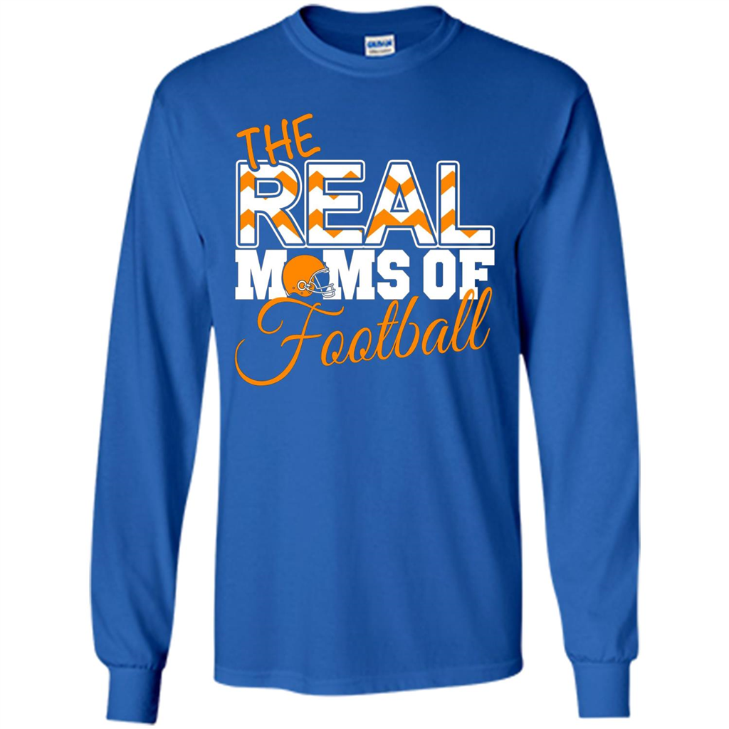 Real Moms of Football T-shirt Orange Football Mom T-Shirt Royal