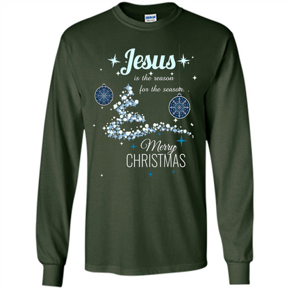 Christmas T-Shirt Jesus Is The Reason For The Season Forest Green