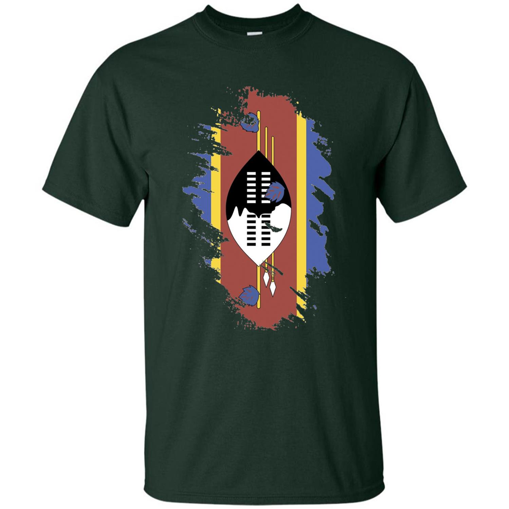 Flag of Swaziland T-shirt National Swaziland T-shirt Forest Green
