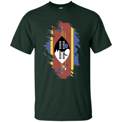 Flag of Swaziland T-shirt National Swaziland T-shirt Forest Green
