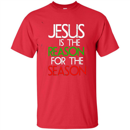 Jesus Is The Reason For The Season Christmas Christian T-Shirt Red
