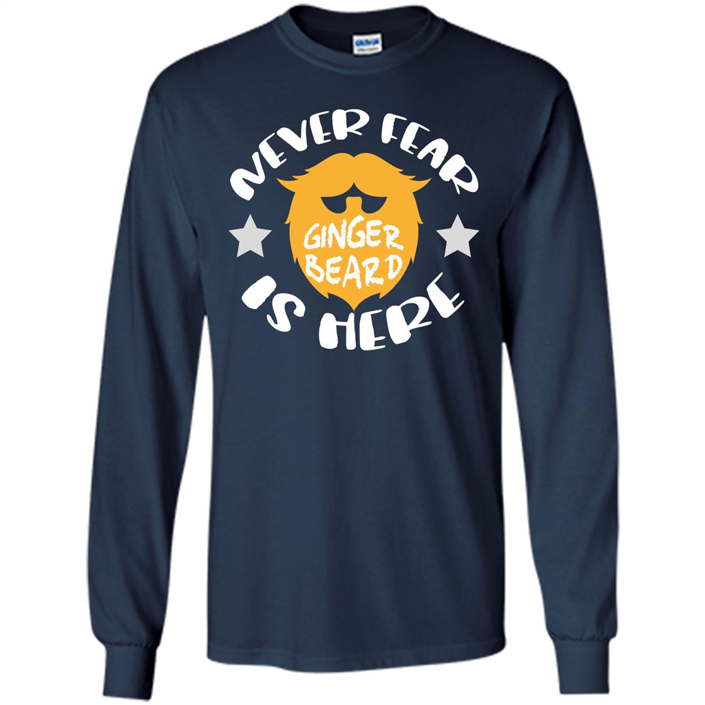 Bearded T-shirt Never Fear Ginger Beard Is Here Navy
