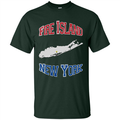 Fire Island New York T-shirt Forest Green