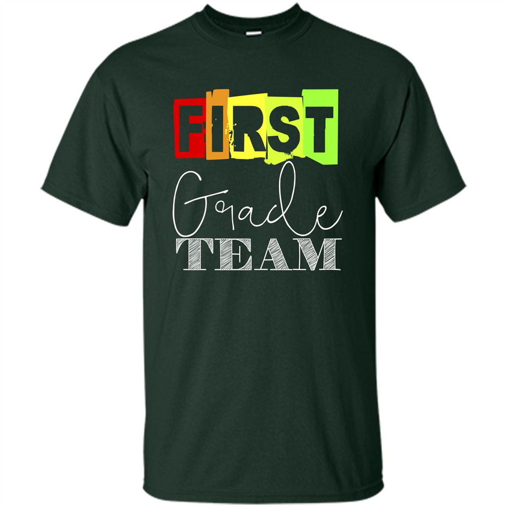 First Grade Team T-shirt School Day T-shirt Forest Green