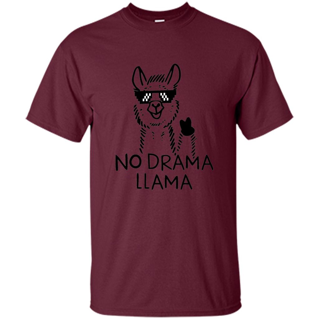 Funny No Drama Llama T-shirt Maroon