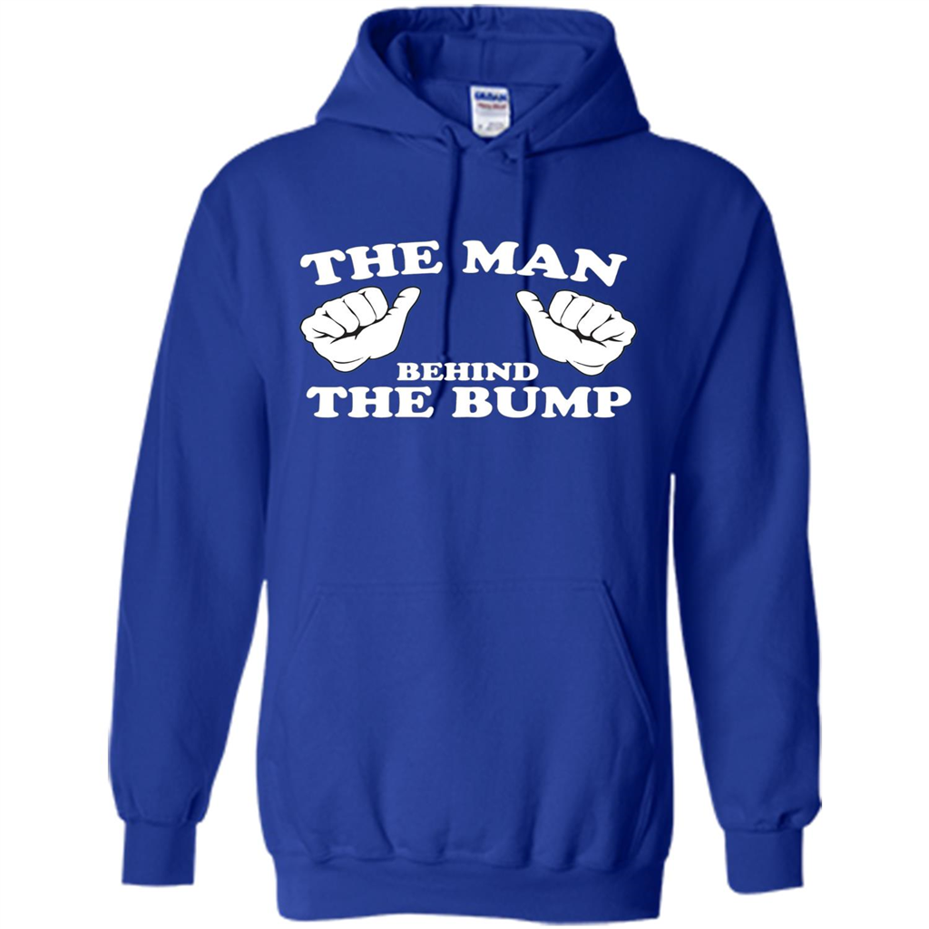 Funny New Dad T-shirt The Man Behind the Bump T-shirt Royal