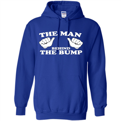 Funny New Dad T-shirt The Man Behind the Bump T-shirt Royal