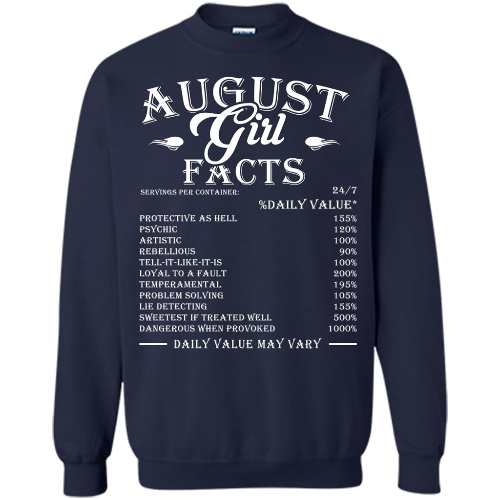 August Girl Facts T-shirt Navy