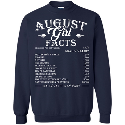 August Girl Facts T-shirt Navy