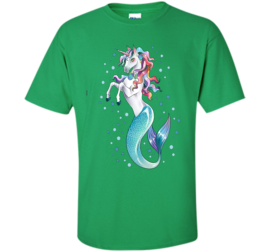 Unicorn Mermaid Mermicorn Cute T-shirt For Kids Irish Green