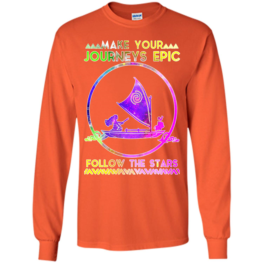 Movie T-shirt Make Your Journeys Epic Follow The Stars Orange
