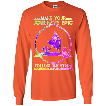 Movie T-shirt Make Your Journeys Epic Follow The Stars Orange