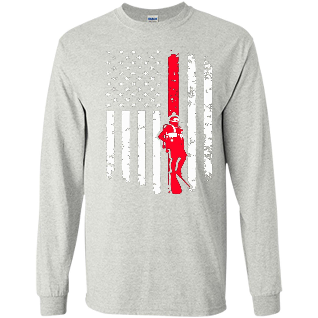The American Flag Scuba Diving T-shirt Ash