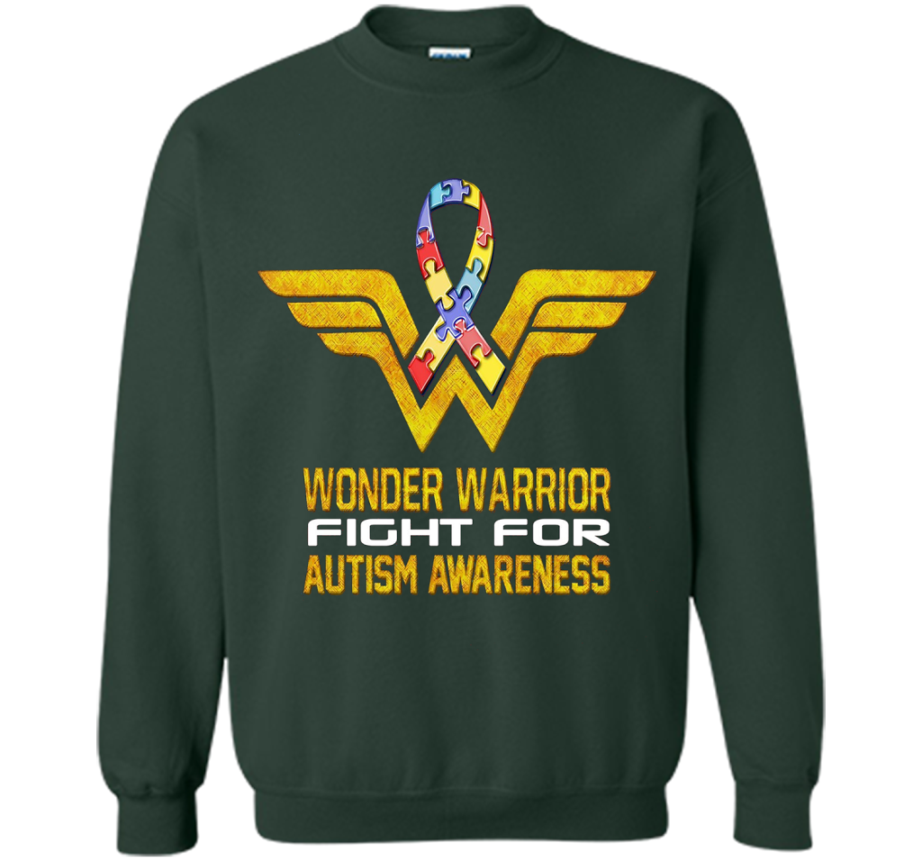 Wonder Warrior Fight For Autism Awareness T-shirt Forest Green