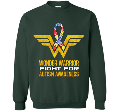 Wonder Warrior Fight For Autism Awareness T-shirt Forest Green