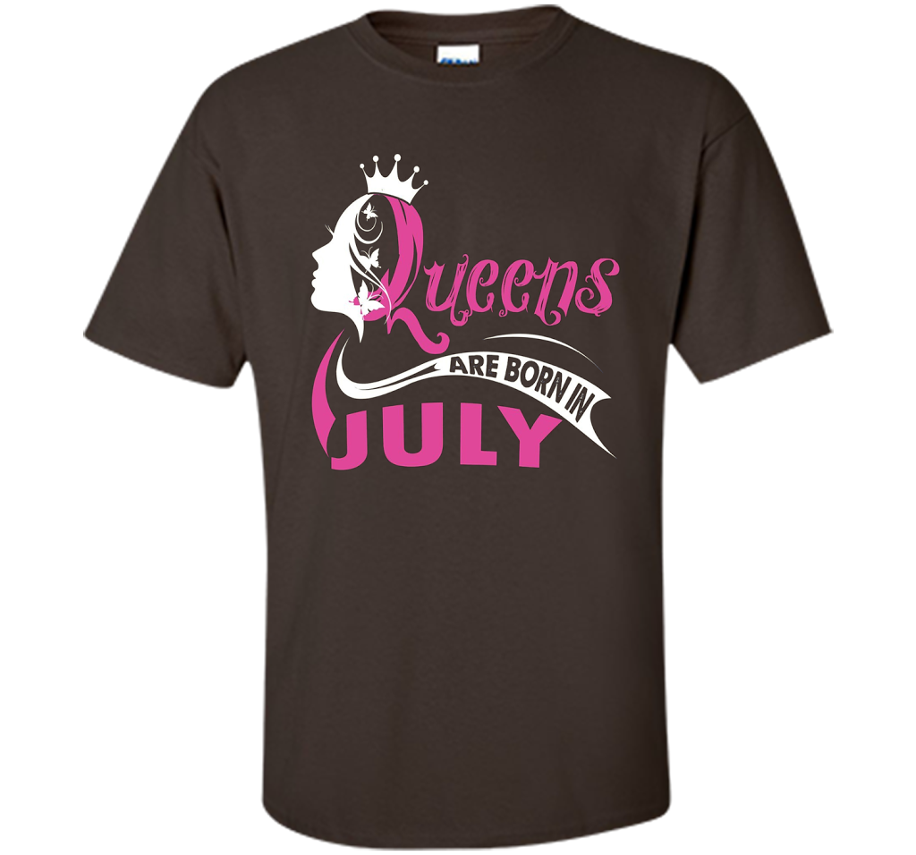 Queens Are Born In July T-shirts t-shirt Dark Chocolate