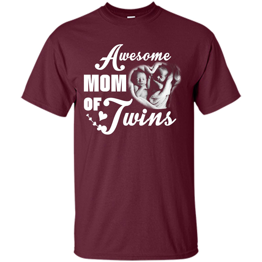 Mommy T-shirt Awesome Mom Of Twins Maroon