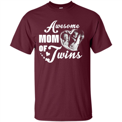 Mommy T-shirt Awesome Mom Of Twins Maroon