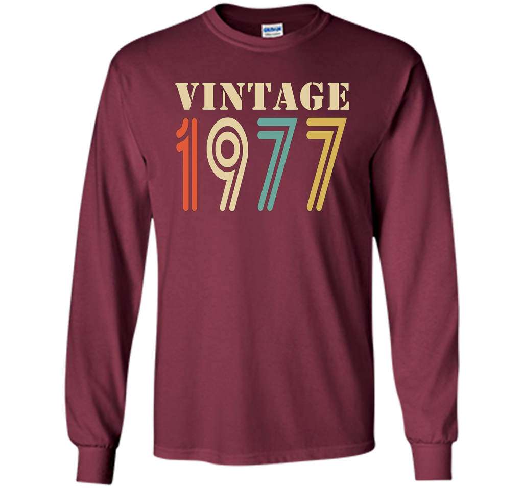 Vintage 1977 - 40th birthday gift shirt t-shirt Maroon