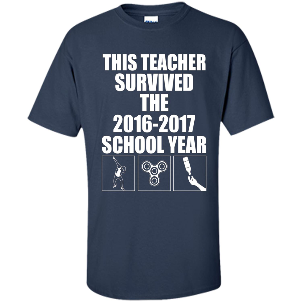 Teacher T-shirt This Teacher Survived The 2016-2017 School Year Navy