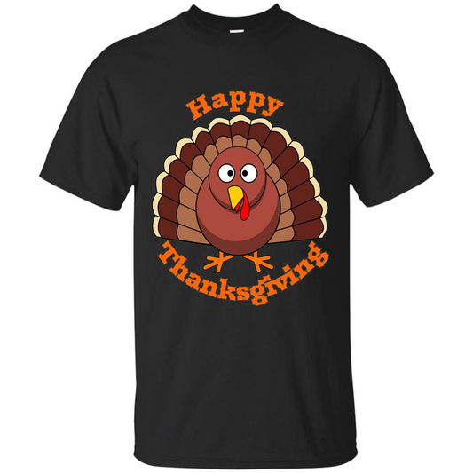 Happy Thanksgiving With Turkey T-shirt Black