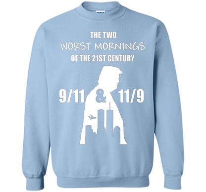 the two worst mornings of the 21st century 9/11 &amp; 11/9 cool shirt Light Blue