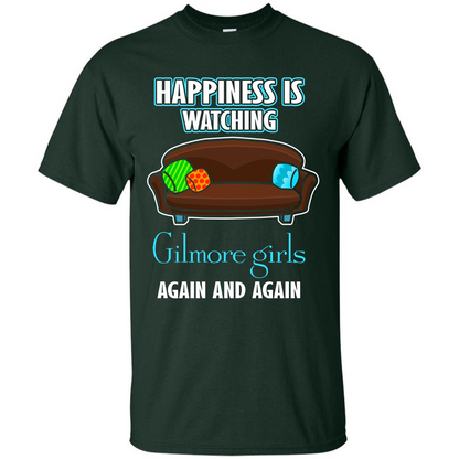 Movie T-shirt Happiness Is Watching Again And Again Forest Green