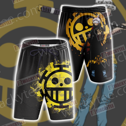 One Piece Trafalgar D. Water Law 3D Unisex Beach Shorts
