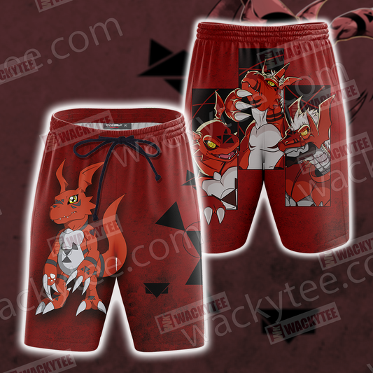 Digimon Guilmon Unisex New 3D Beach Shorts