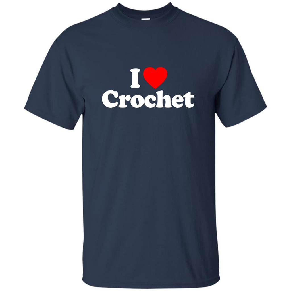 I Love Heart Crochet T-shirt Navy