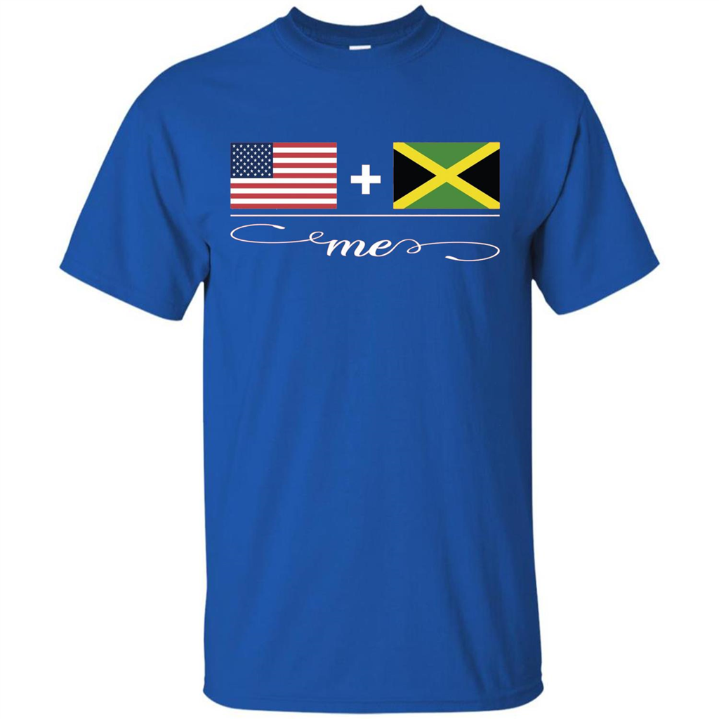 American + Jamaican = Me USA and Jamaica Flags T-shirt Royal