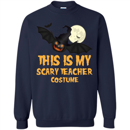 Funny Halloween Teacher T-shirt This is My Scary Teacher Costume Navy