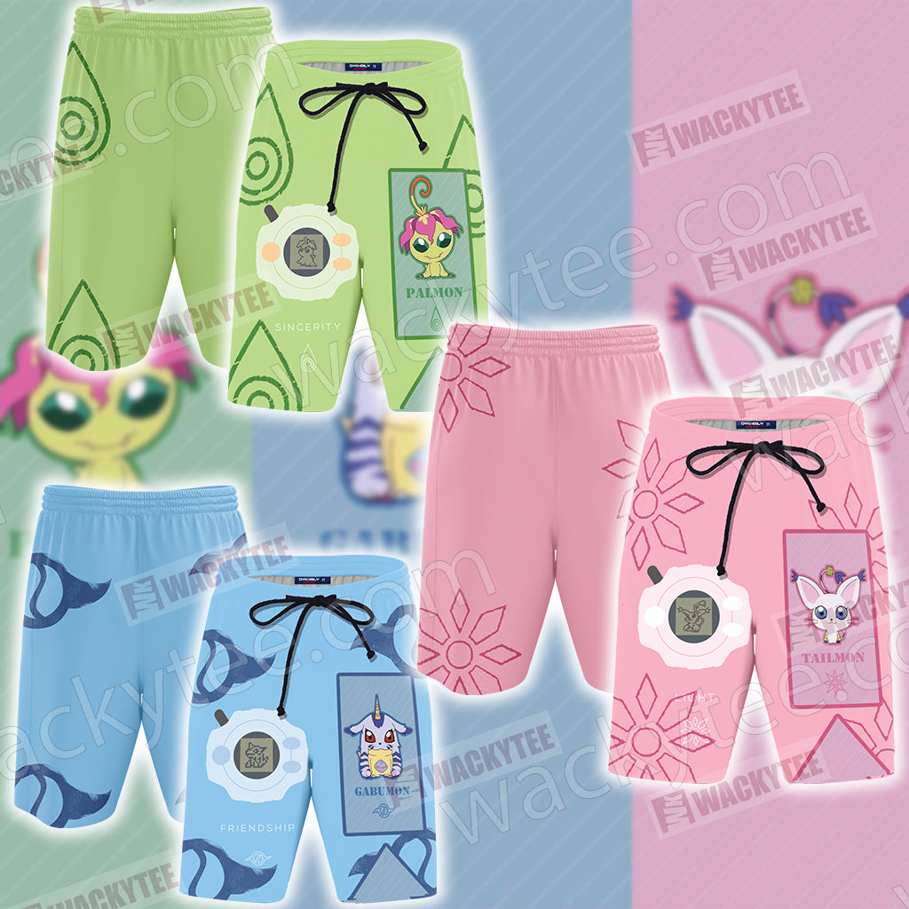 Digimon Tailmon The Crest Of Light Unisex 3D Beach Shorts