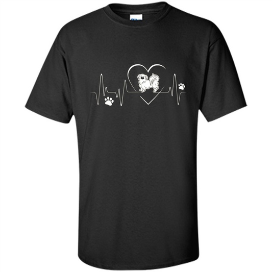 Pekehund T-shirt Pekehund Heart Beat T-shirt Black