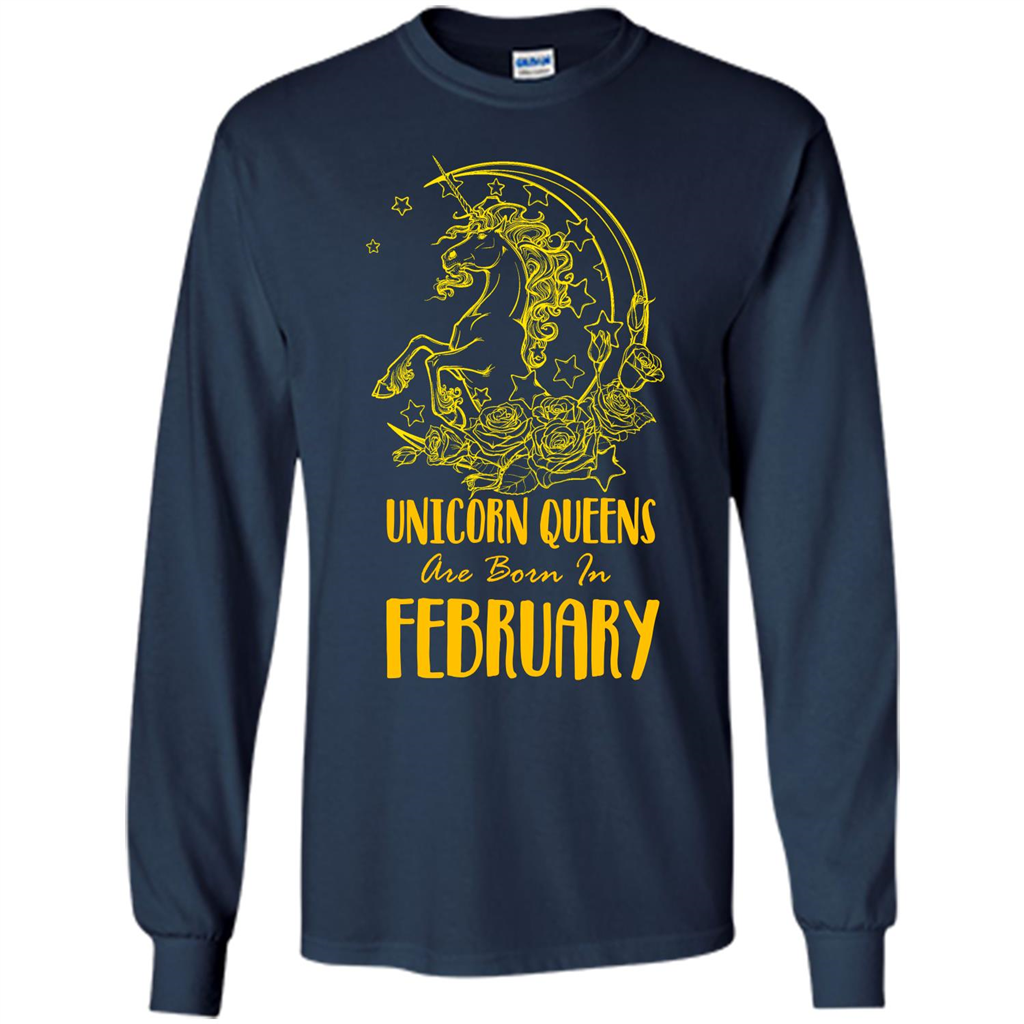 February Unicorn T-shirt Unicorn Queens Are Born In February Navy