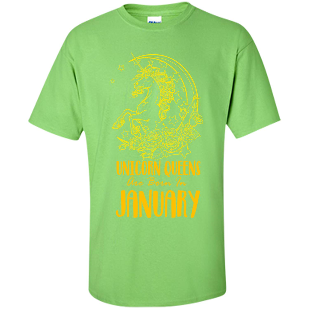 January Unicorn T-shirt Unicorn Queens Are Born In January Lime