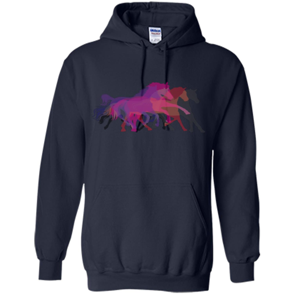 Beautiful Shadow Horses T-shirt Navy