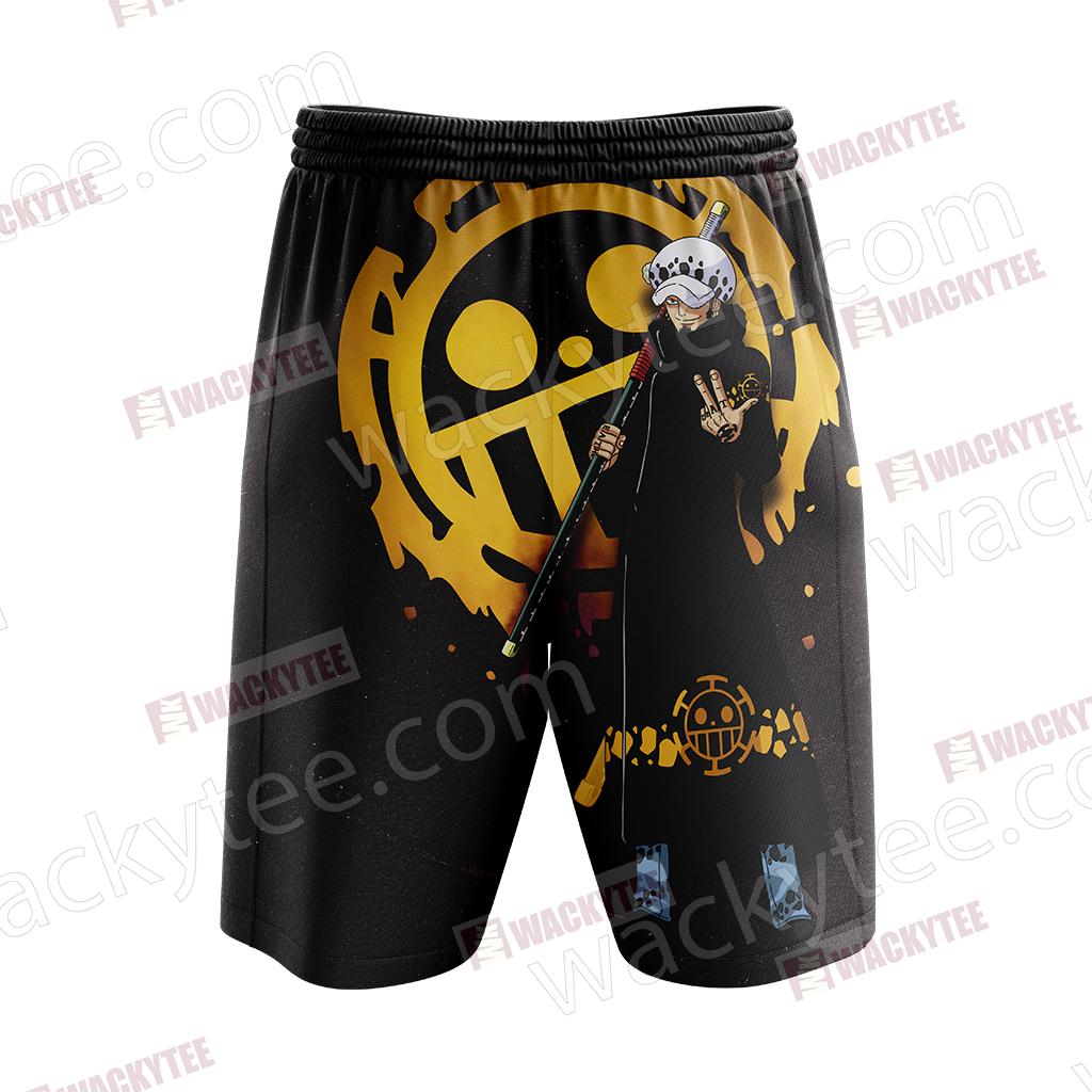 One Piece Trafalgar D. Water Law 3D Unisex Beach Shorts
