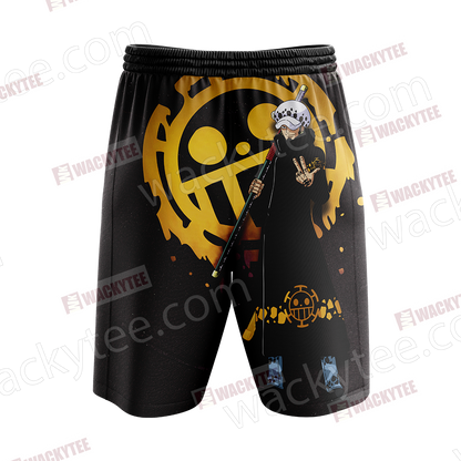 One Piece Trafalgar D. Water Law 3D Unisex Beach Shorts