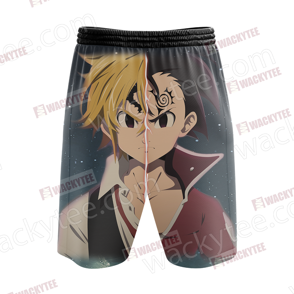 The Seven Deadly Sins Meliodas x Zeldris Estilo 3D Beach Shorts