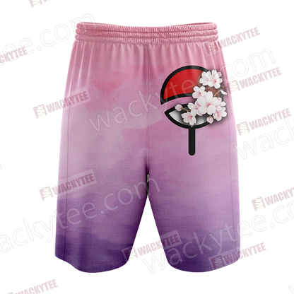 Naruto Sakura and Sasuke Symbol Unisex 3D Beach Shorts