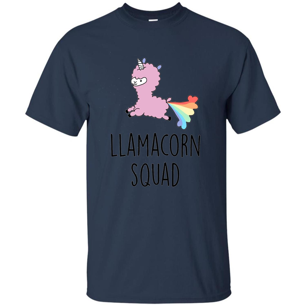 Llamacorn Squad Funny Llama Unicorn T-Shirt Navy