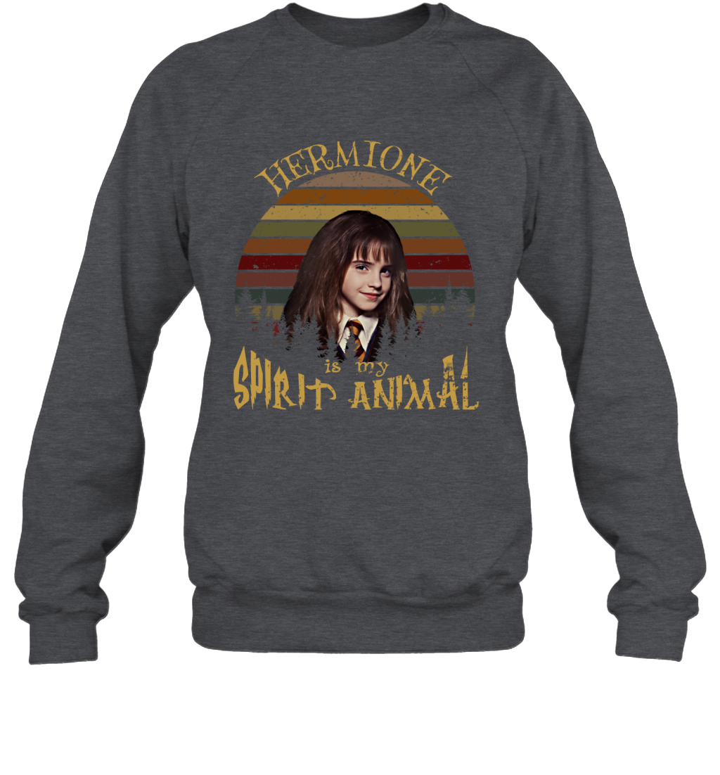 Hermione Is My Spirit Animal Harry Potter Fan Sweatshirt Sweatshirt Dark Heather