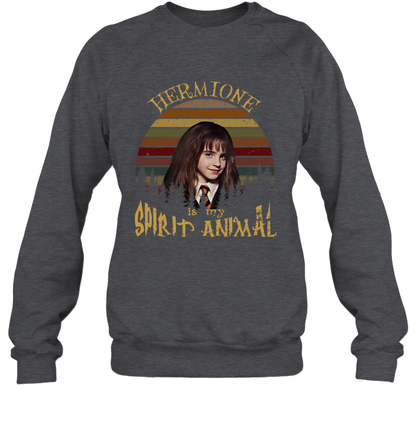 Hermione Is My Spirit Animal Harry Potter Fan Sweatshirt Sweatshirt Dark Heather
