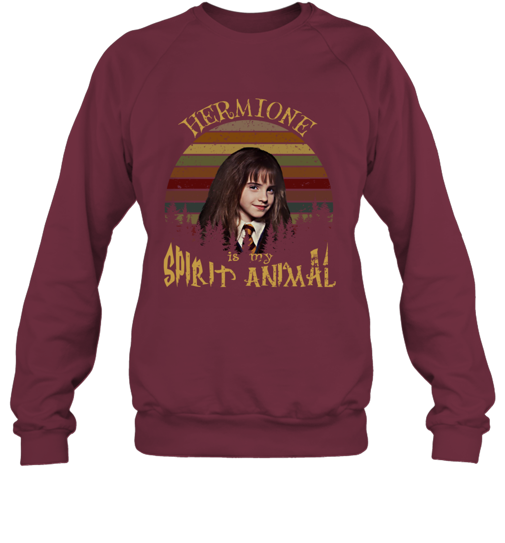 Hermione Is My Spirit Animal Harry Potter Fan Sweatshirt Sweatshirt Maroon