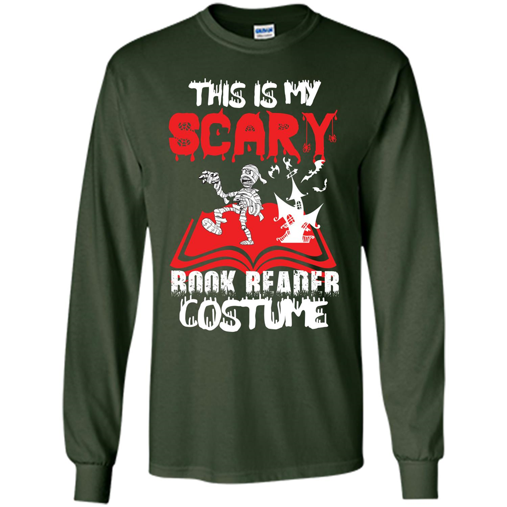 Halloween T-shirt This Is My Scary Book Reader Costume T-shirt Forest Green